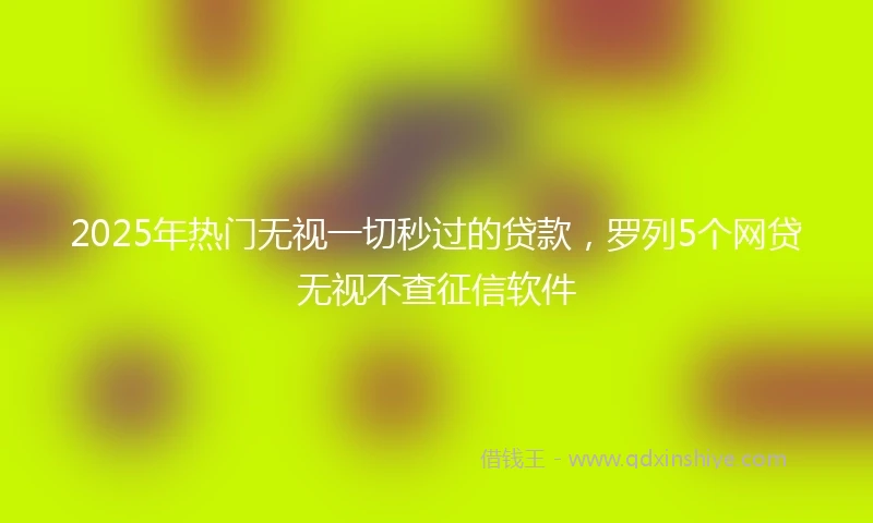 2025年热门无视一切秒过的贷款，罗列5个网贷无视不查征信软件