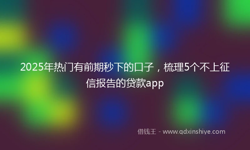 2025年热门有前期秒下的口子，梳理5个不上征信报告的贷款app