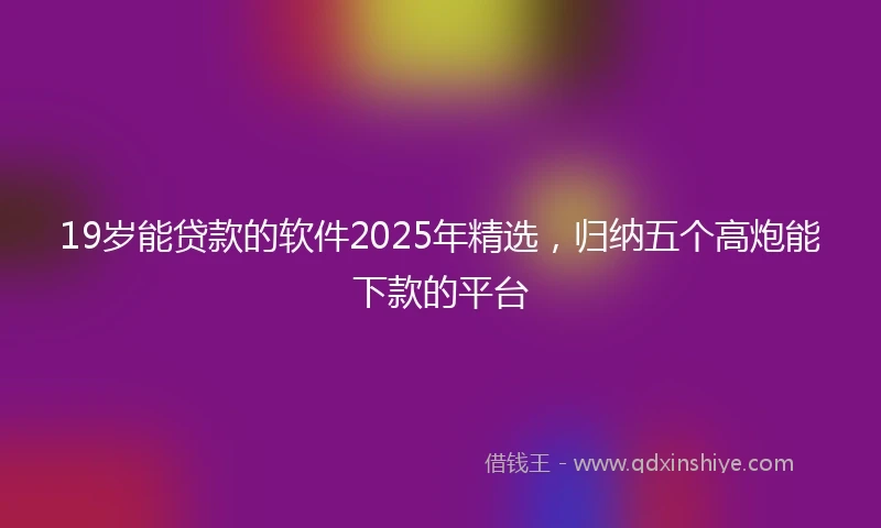 19岁能贷款的软件2025年精选，归纳五个高炮能下款的平台