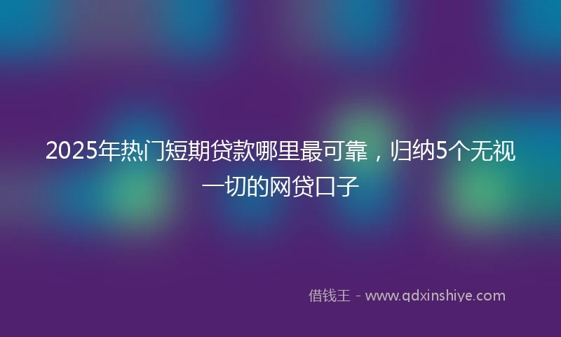 2025年热门短期贷款哪里最可靠，归纳5个无视一切的网贷口子