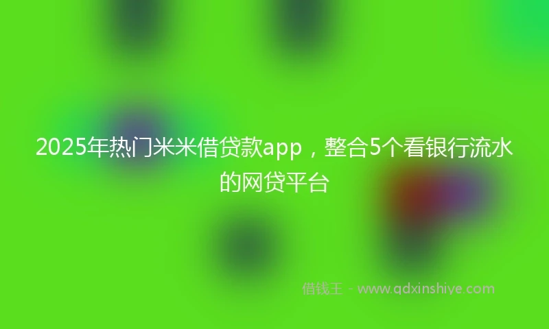 2025年热门米米借贷款app，整合5个看银行流水的网贷平台