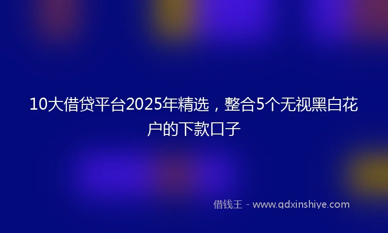 10大借贷平台2025年精选，整合5个无视黑白花户的下款口子
