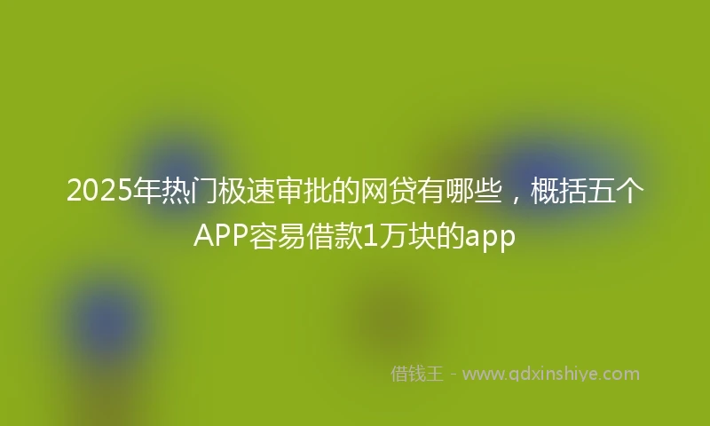 2025年热门极速审批的网贷有哪些，概括五个APP容易借款1万块的app