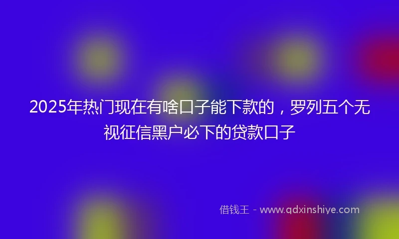 2025年热门现在有啥口子能下款的，罗列五个无视征信黑户必下的贷款口子