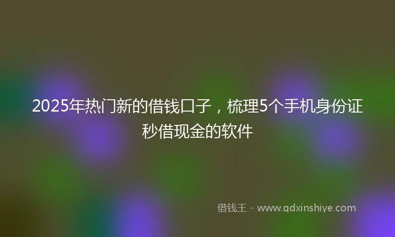 2025年热门新的借钱口子，梳理5个手机身份证秒借现金的软件