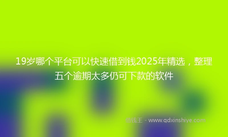 19岁哪个平台可以快速借到钱2025年精选，整理五个逾期太多仍可下款的软件