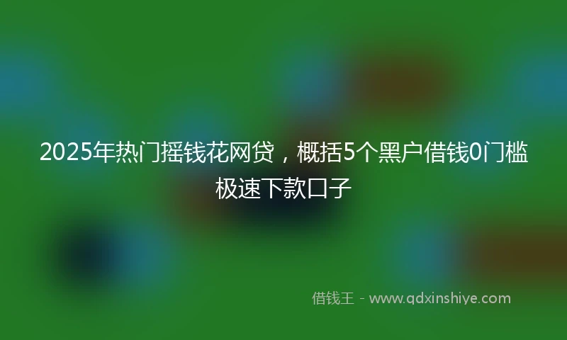 2025年热门摇钱花网贷，概括5个黑户借钱0门槛极速下款口子