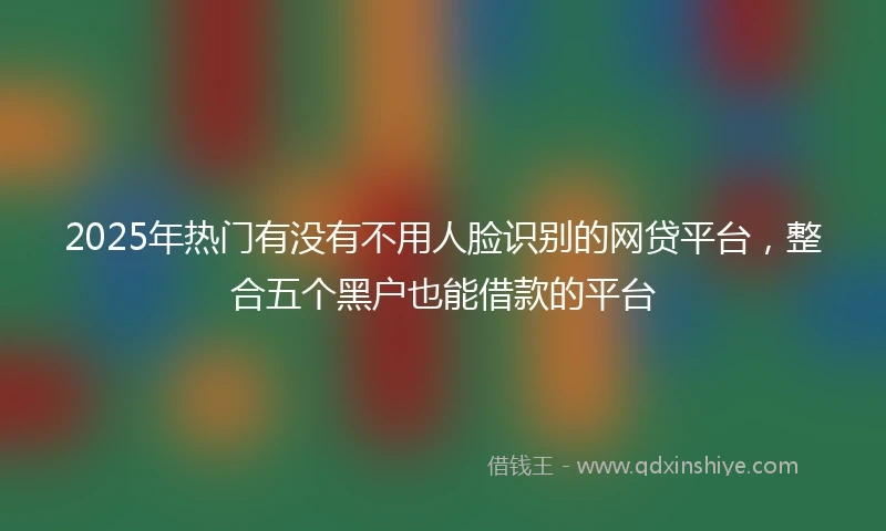 2025年热门有没有不用人脸识别的网贷平台，整合五个黑户也能借款的平台