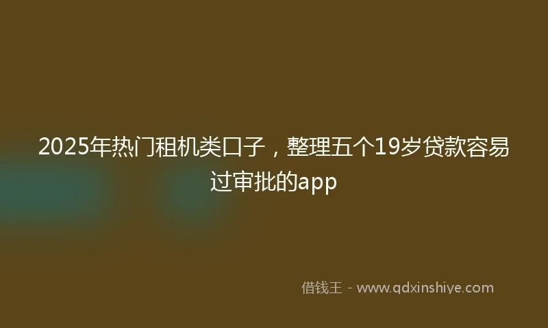 2025年热门租机类口子，整理五个19岁贷款容易过审批的app