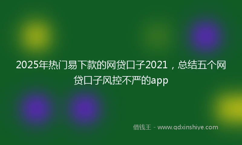 2025年热门易下款的网贷口子2021，总结五个网贷口子风控不严的app