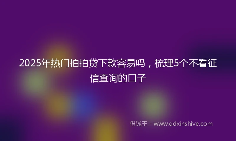 2025年热门拍拍贷下款容易吗，梳理5个不看征信查询的口子