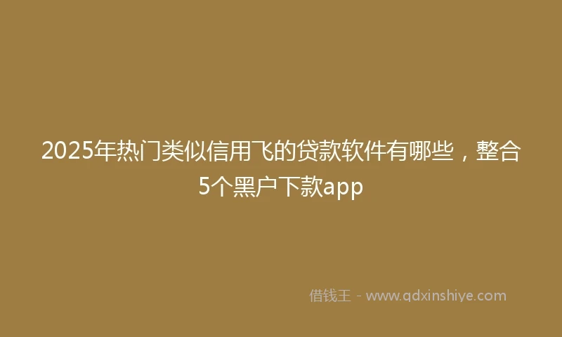 2025年热门类似信用飞的贷款软件有哪些，整合5个黑户下款app