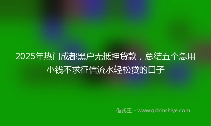 2025年热门成都黑户无抵押贷款，总结五个急用小钱不求征信流水轻松贷的口子