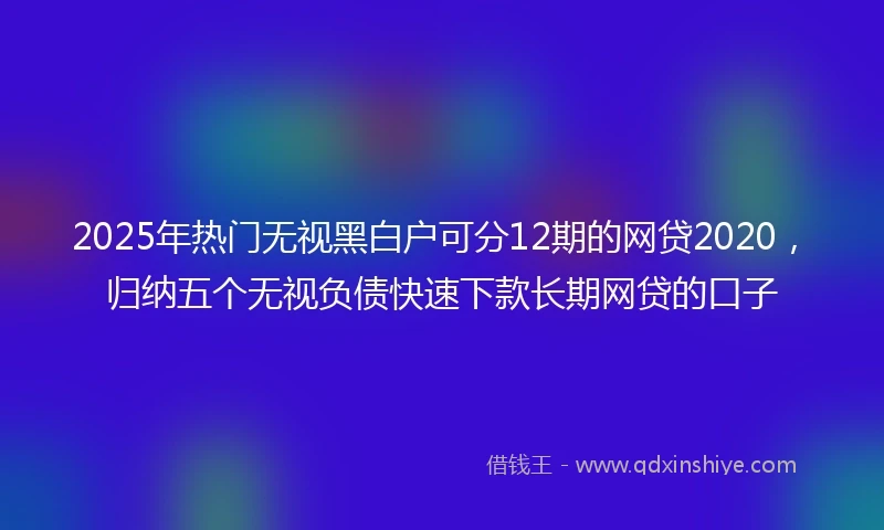 2025年热门无视黑白户可分12期的网贷2020，归纳五个无视负债快速下款长期网贷的口子