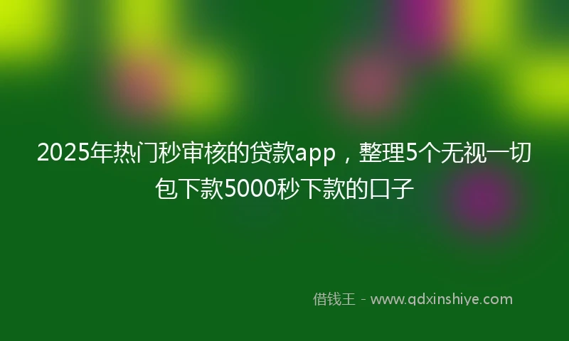 2025年热门秒审核的贷款app，整理5个无视一切包下款5000秒下款的口子