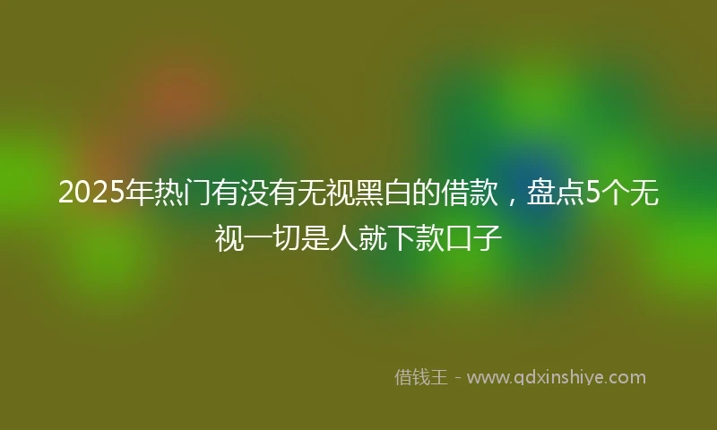 2025年热门有没有无视黑白的借款，盘点5个无视一切是人就下款口子