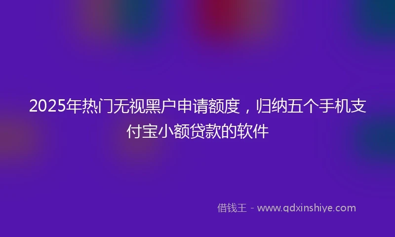 2025年热门无视黑户申请额度，归纳五个手机支付宝小额贷款的软件
