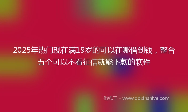 2025年热门现在满19岁的可以在哪借到钱，整合五个可以不看征信就能下款的软件