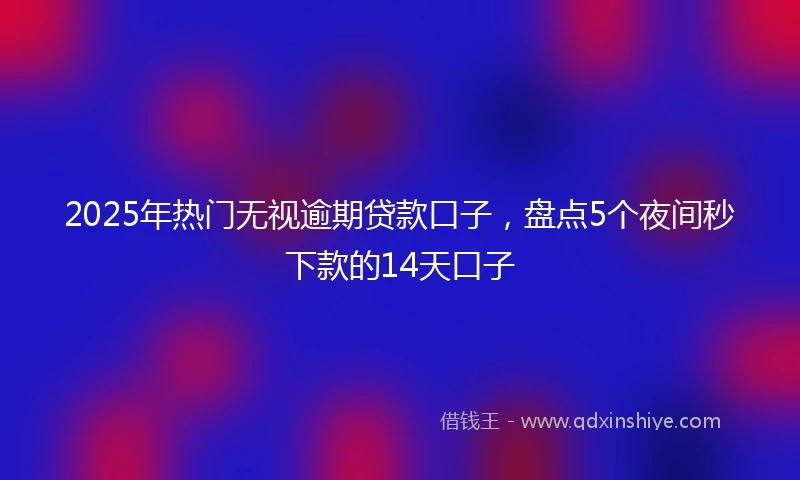 2025年热门无视逾期贷款口子，盘点5个夜间秒下款的14天口子