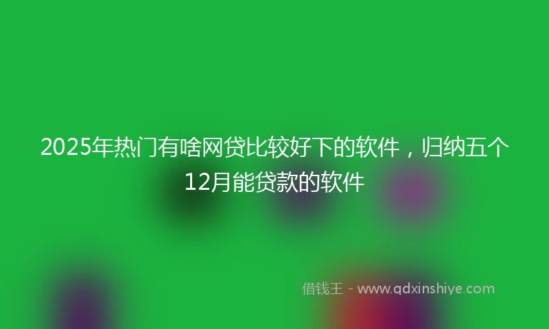 2025年热门有啥网贷比较好下的软件，归纳五个12月能贷款的软件