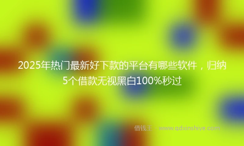 2025年热门最新好下款的平台有哪些软件，归纳5个借款无视黑白100%秒过