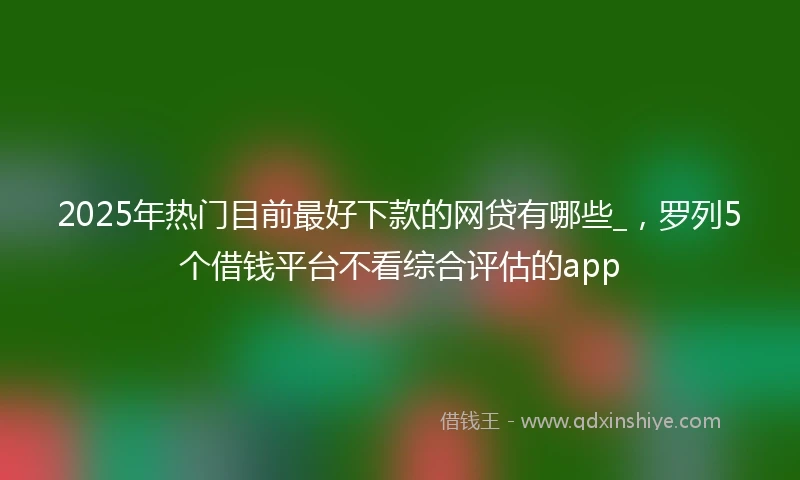 2025年热门目前最好下款的网贷有哪些_，罗列5个借钱平台不看综合评估的app