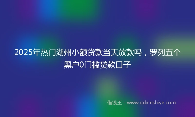 2025年热门湖州小额贷款当天放款吗,罗列五个黑户0门槛贷款口子