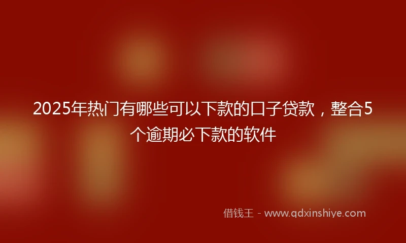 2025年热门有哪些可以下款的口子贷款，整合5个逾期必下款的软件