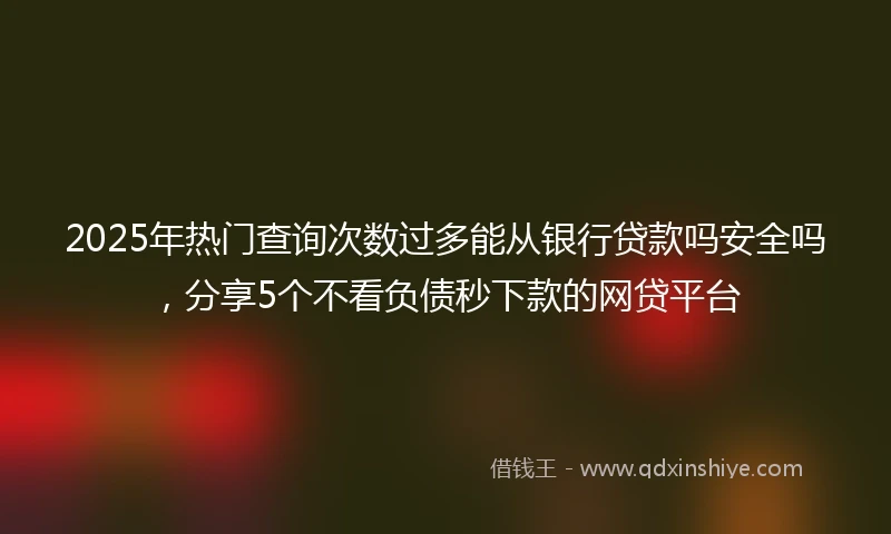 2025年热门查询次数过多能从银行贷款吗安全吗，分享5个不看负债秒下款的网贷平台