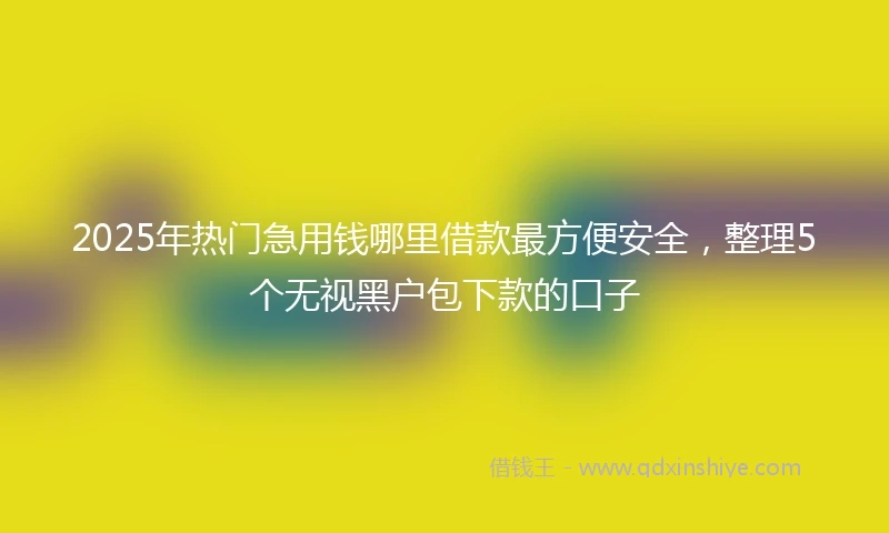 2025年热门急用钱哪里借款最方便安全，整理5个无视黑户包下款的口子