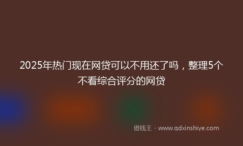 2025年热门现在网贷可以不用还了吗，整理5个不看综合评分的网贷