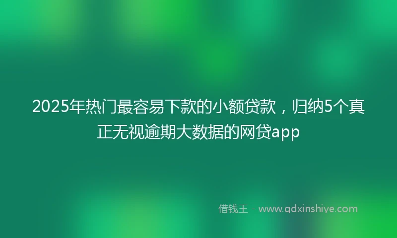 2025年热门最容易下款的小额贷款，归纳5个真正无视逾期大数据的网贷app