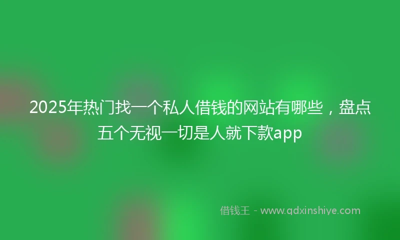 2025年热门找一个私人借钱的网站有哪些，盘点五个无视一切是人就下款app