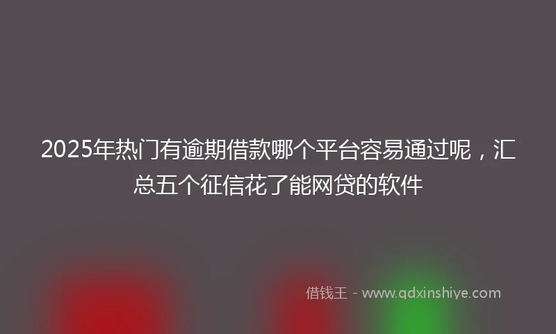 2025年热门有逾期借款哪个平台容易通过呢，汇总五个征信花了能网贷的软件