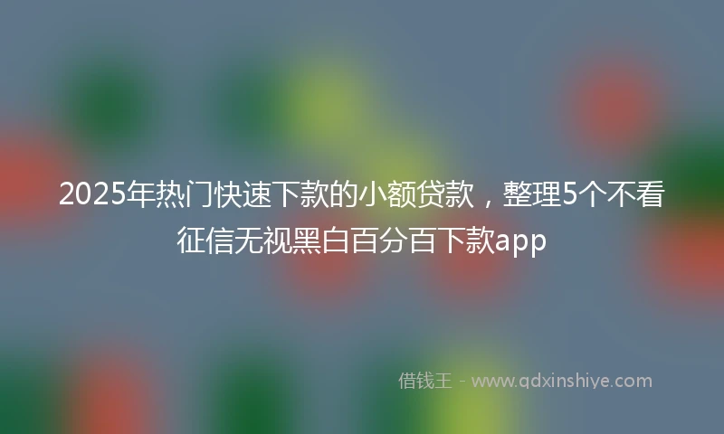 2025年热门快速下款的小额贷款，整理5个不看征信无视黑白百分百下款app