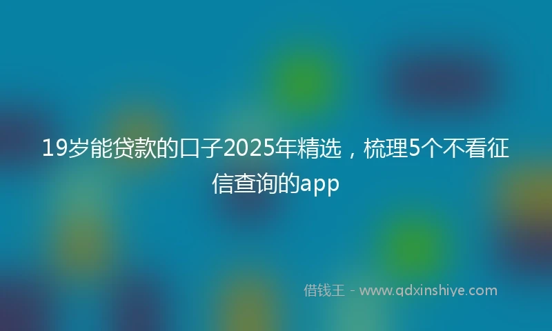 19岁能贷款的口子2025年精选，梳理5个不看征信查询的app