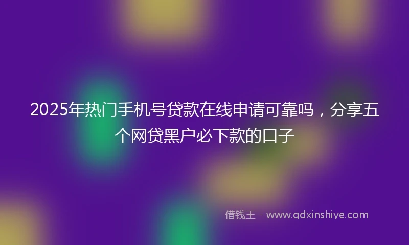 2025年热门手机号贷款在线申请可靠吗，分享五个网贷黑户必下款的口子