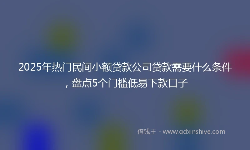 2025年热门民间小额贷款公司贷款需要什么条件，盘点5个门槛低易下款口子