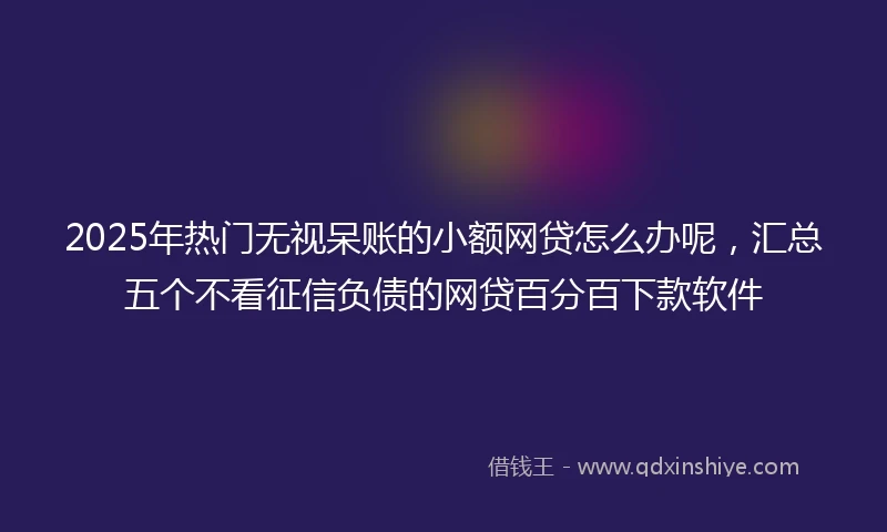 2025年热门无视呆账的小额网贷怎么办呢，汇总五个不看征信负债的网贷百分百下款软件