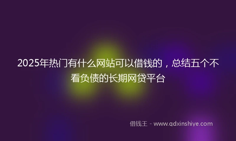 2025年热门有什么网站可以借钱的，总结五个不看负债的长期网贷平台