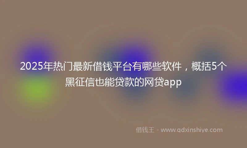 2025年热门最新借钱平台有哪些软件，概括5个黑征信也能贷款的网贷app