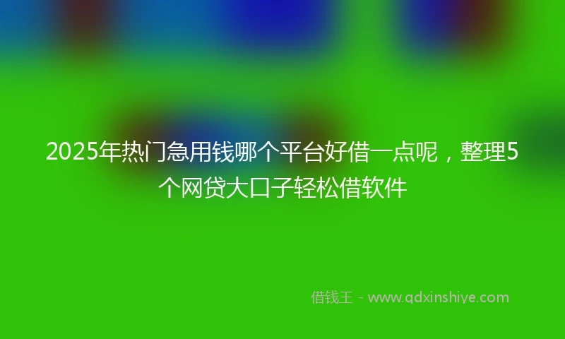2025年热门急用钱哪个平台好借一点呢，整理5个网贷大口子轻松借软件