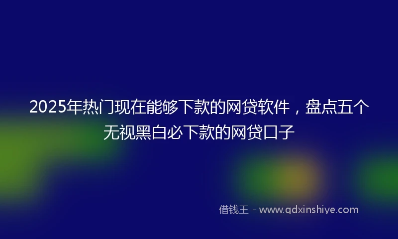 2025年热门现在能够下款的网贷软件，盘点五个无视黑白必下款的网贷口子