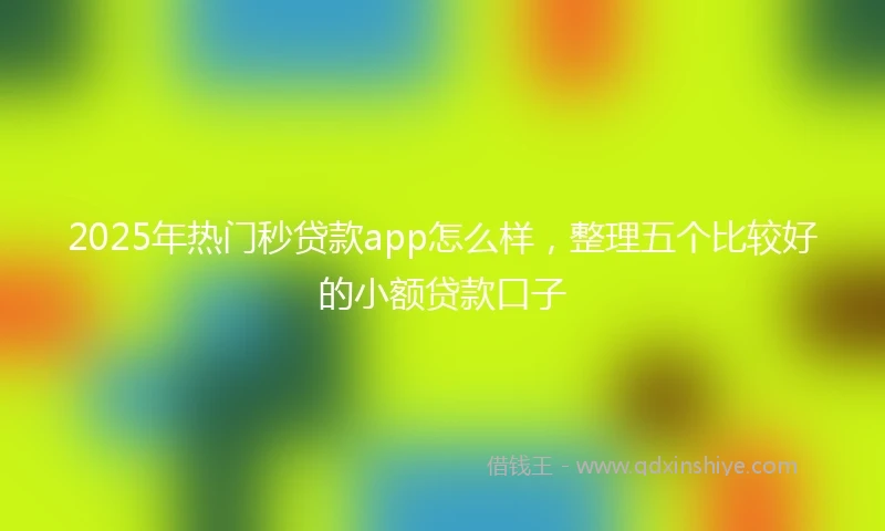 2025年热门秒贷款app怎么样，整理五个比较好的小额贷款口子
