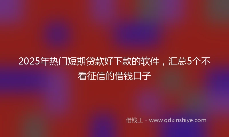 2025年热门短期贷款好下款的软件，汇总5个不看征信的借钱口子