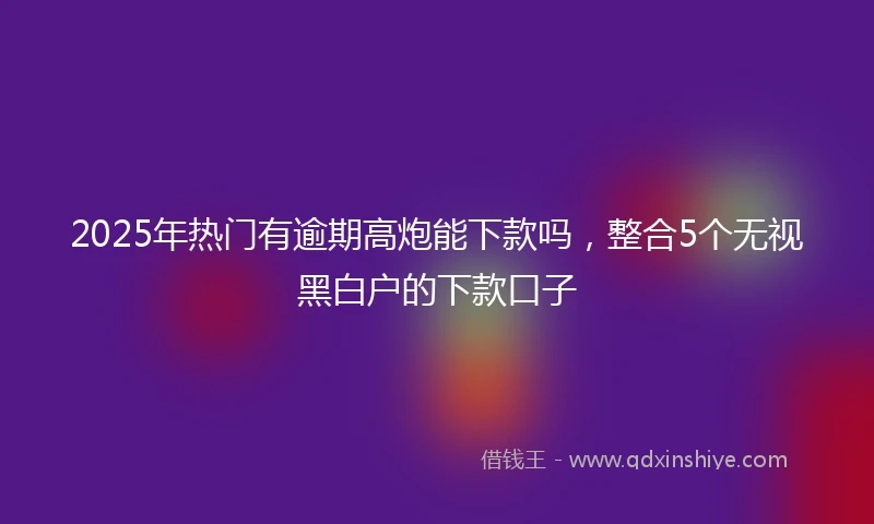 2025年热门有逾期高炮能下款吗，整合5个无视黑白户的下款口子