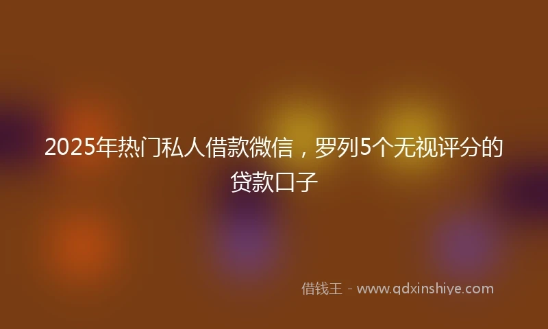 2025年热门私人借款微信，罗列5个无视评分的贷款口子
