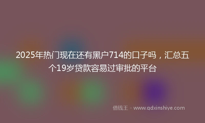 2025年热门现在还有黑户714的口子吗，汇总五个19岁贷款容易过审批的平台