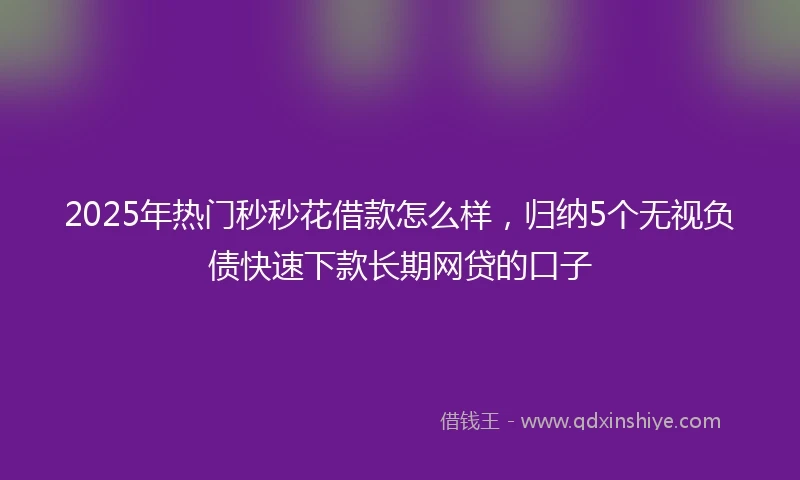 2025年热门秒秒花借款怎么样，归纳5个无视负债快速下款长期网贷的口子