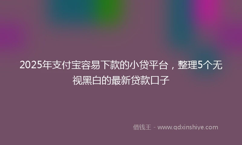 2025年支付宝容易下款的小贷平台，整理5个无视黑白的最新贷款口子